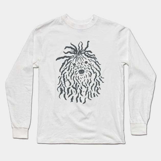 Puli (Pink and Gray) Long Sleeve T-Shirt by illucalliart